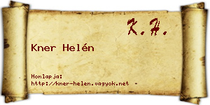 Kner Helén névjegykártya